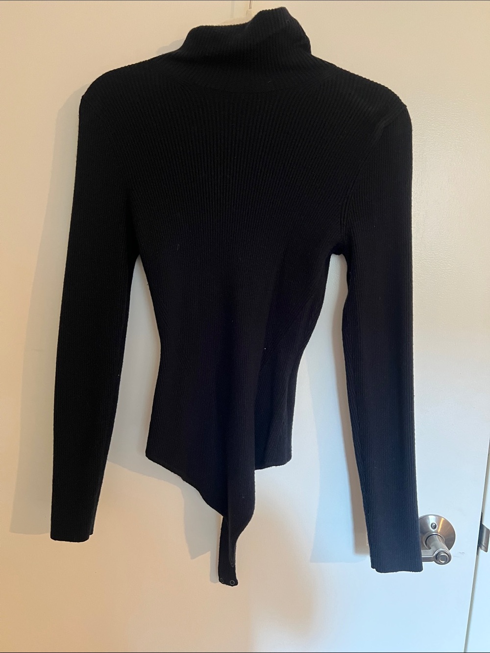 Abercrombie & Fitch Black Ribbed Mock Neck Bodysuit
